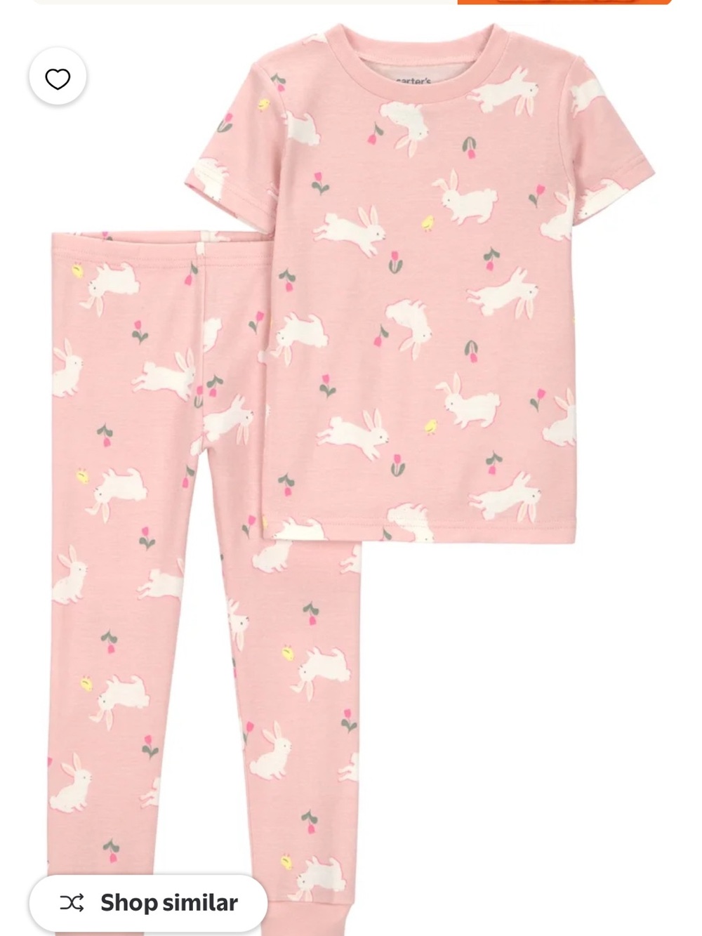 Carter's Pink Bunny Print Short-Sleeve Pajama Set